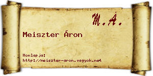 Meiszter Áron névjegykártya