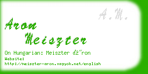 aron meiszter business card